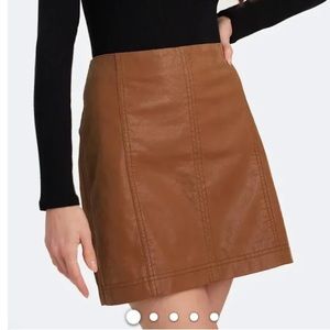 Free People modern femme vegan leather mini skirt size 6